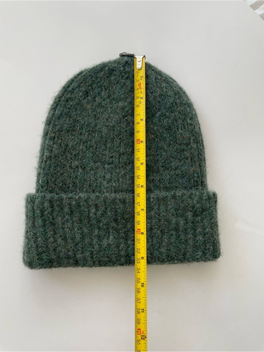 Anthropologie Beanie Hat Ribbed Knit Green Faux Leopard Pom Pom Winter Toque - Picture 10 of 12